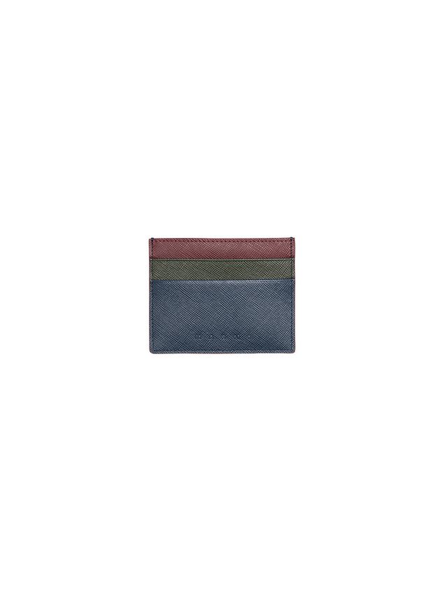 Wallet Marni Credit card case in Saffiano calfskin blue green burgundy Man