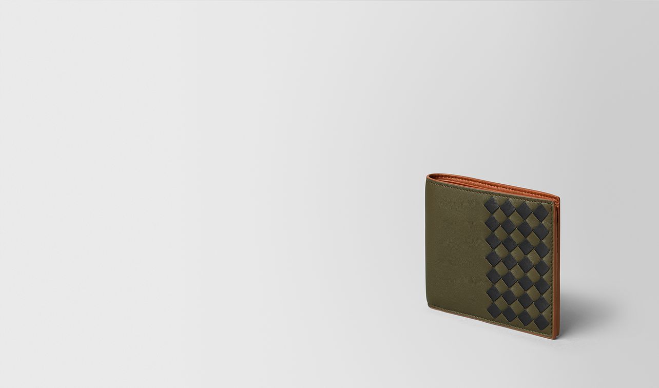 portafoglio in intrecciato checker mustard/nero landing