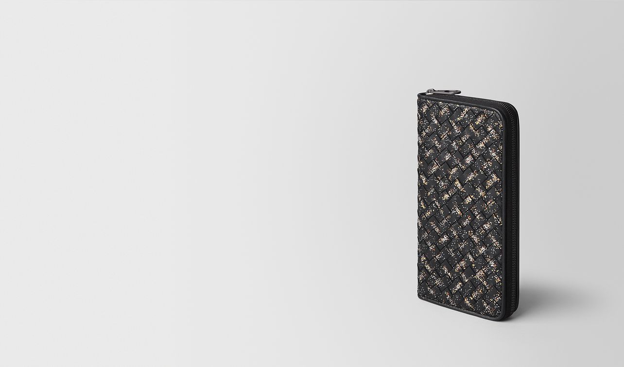 multicolor intrecciato microdots zip around wallet landing