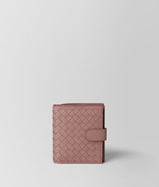 MINI WALLET IN DECO ROSE INTRECCIATO NAPPA