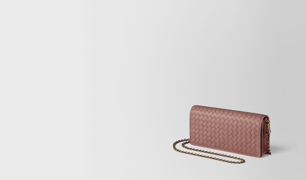 portafoglio con catena in intrecciato nappa deco rose landing