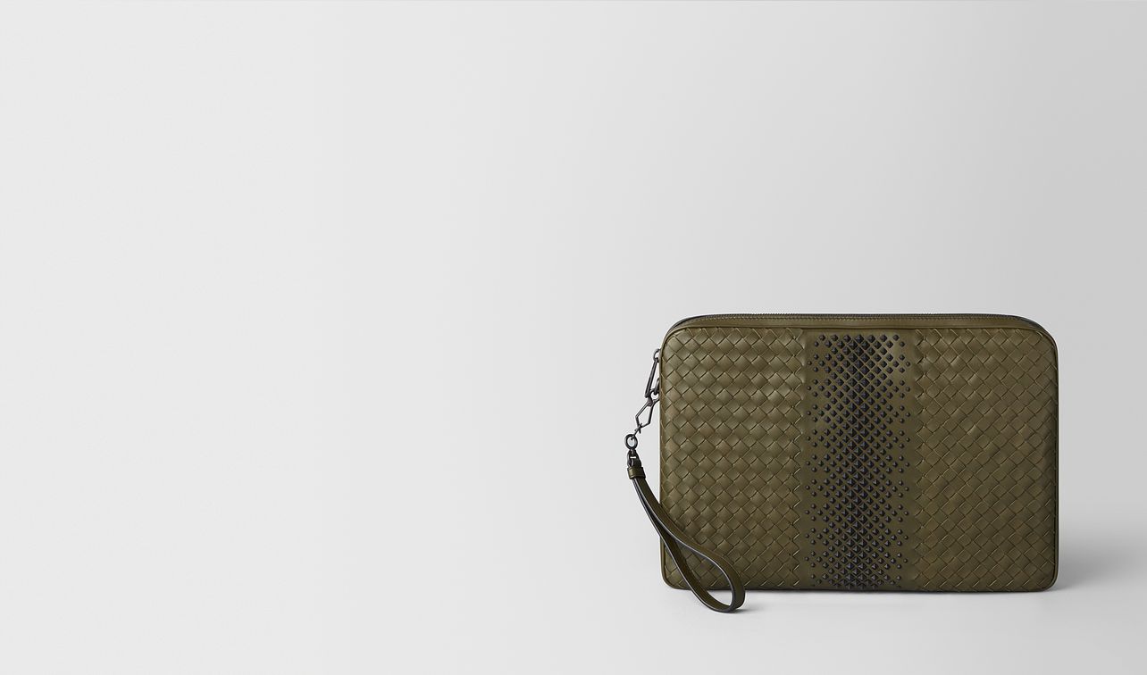 mustard/nero intrecciato nappa document case landing