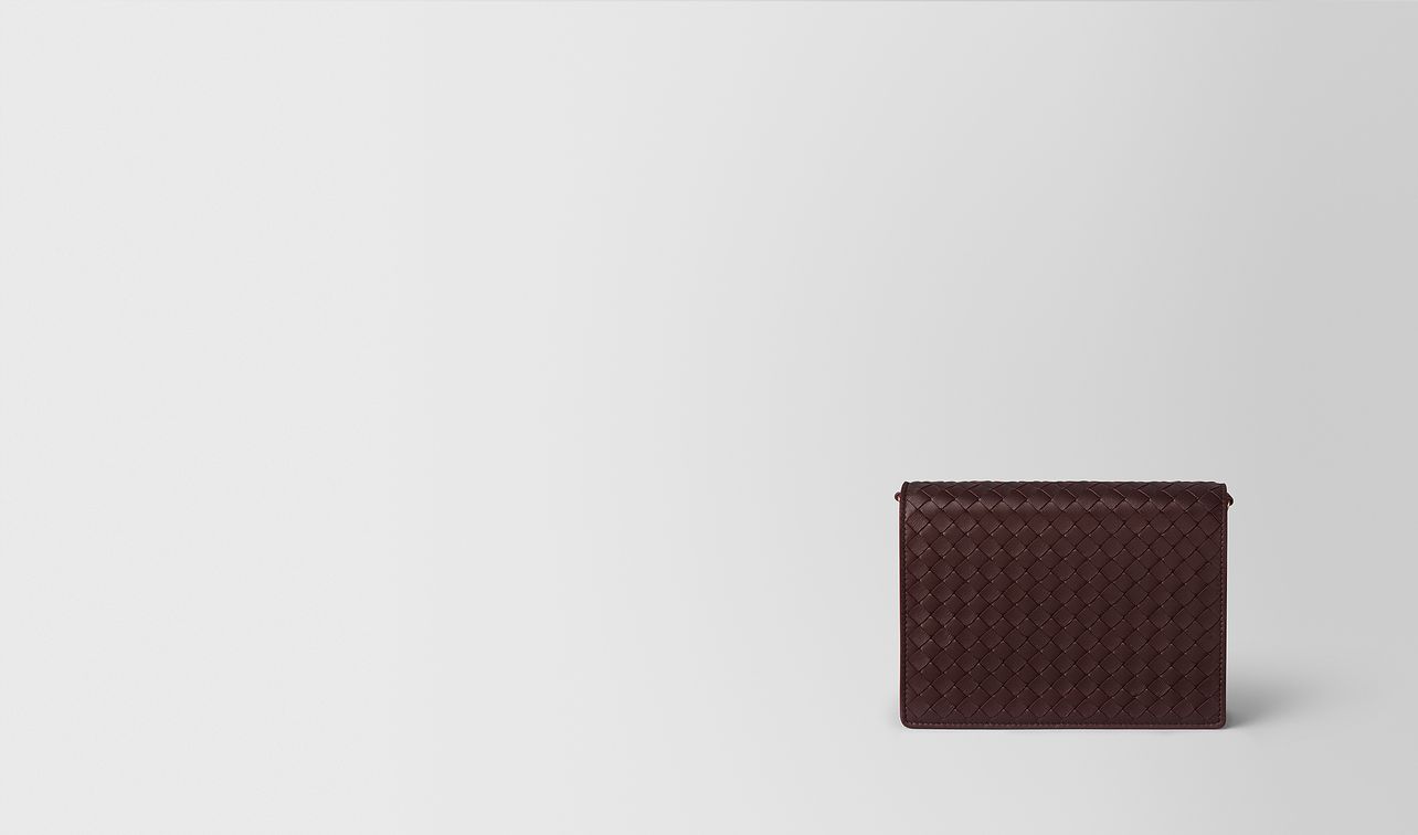dark barolo intrecciato nappa chain wallet landing