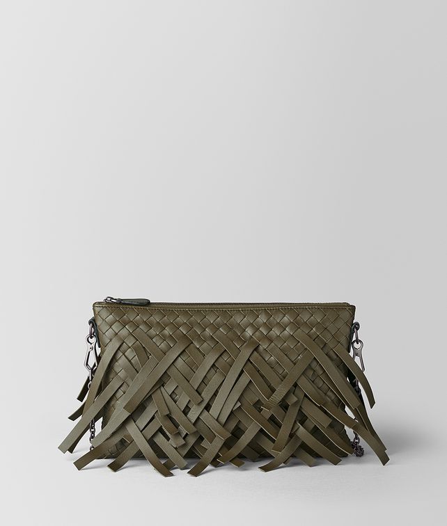 BOTTEGA VENETA MUSTARD INTRECCIATO FRINGE BILETTO CHAIN Mini Bag and Pouche Woman fp