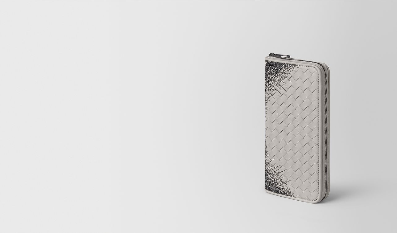 portafoglio con zip in intrecciato scribble 18 cement landing
