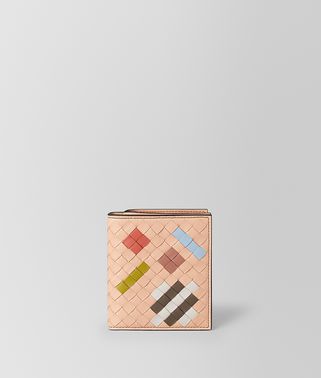 PEACH ROSE INTRECCIATO ABSTRACT MINI WALLET