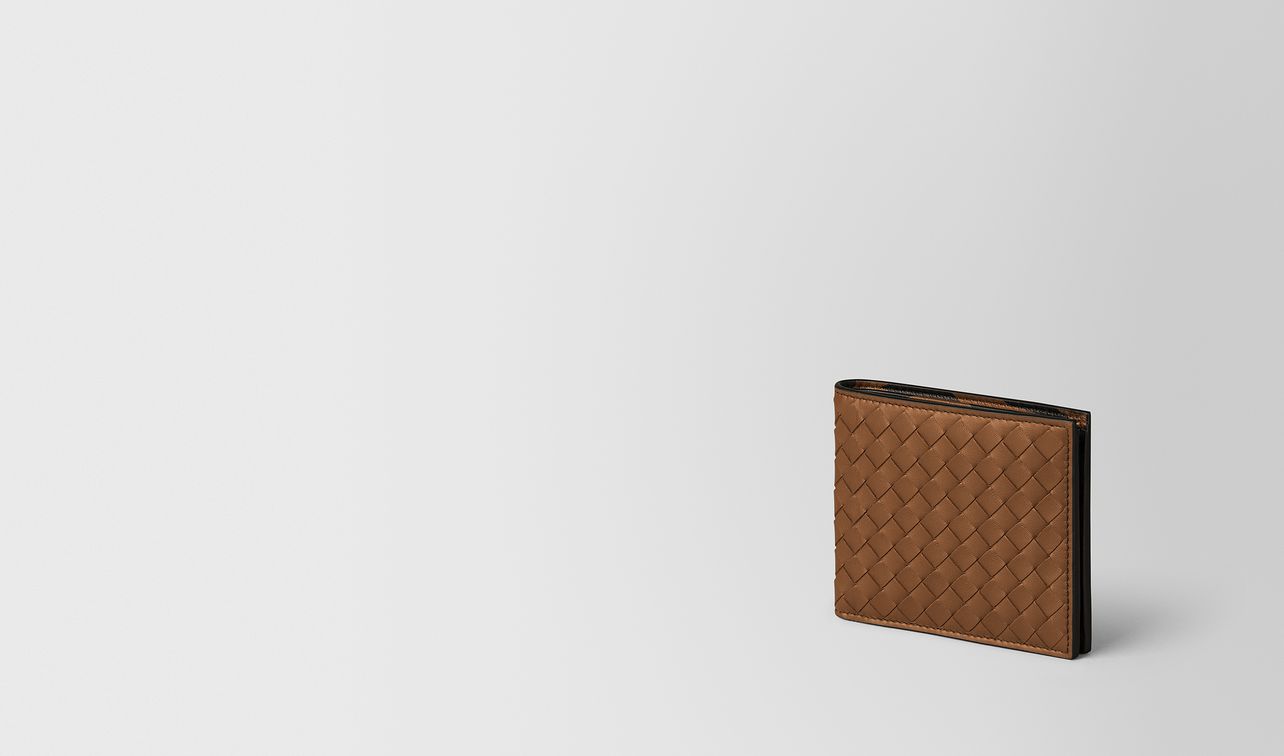 portemonnaie aus intrecciato nappa in leather/nero landing