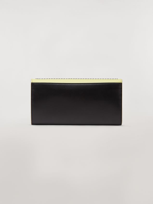 Wallet Marni Rectangular wallet in black and yellow calfskin Woman