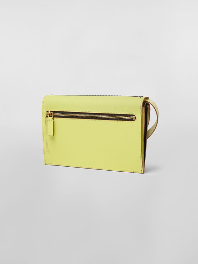 Wallet Marni Wallet in calfskin with triple flap black and yellow Woman