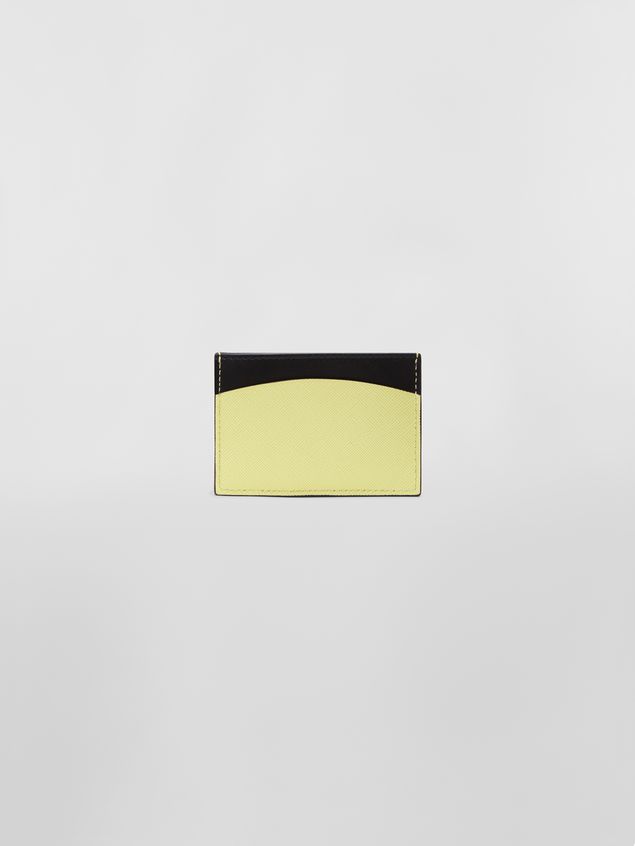 Wallet Marni Credit card case in calfskin black and yellow Woman