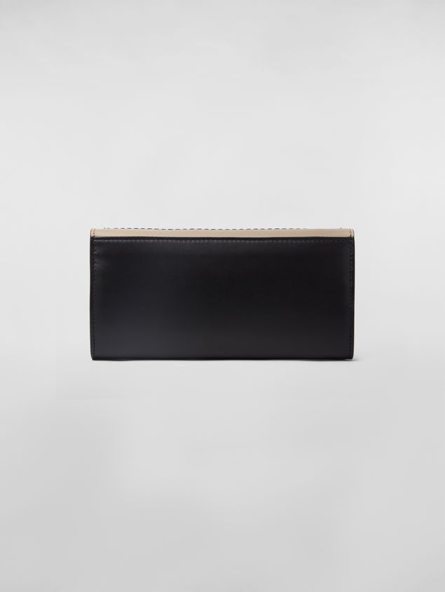 Wallet Marni Rectangular wallet in calfskin black and tan Woman