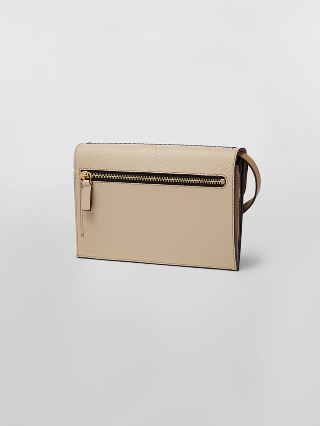 Wallet Marni Wallet in calfskin with triple flap black and tan Woman