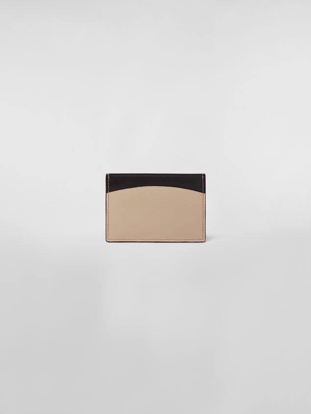 Wallet Marni Credit card case in calfskin black and tan Woman