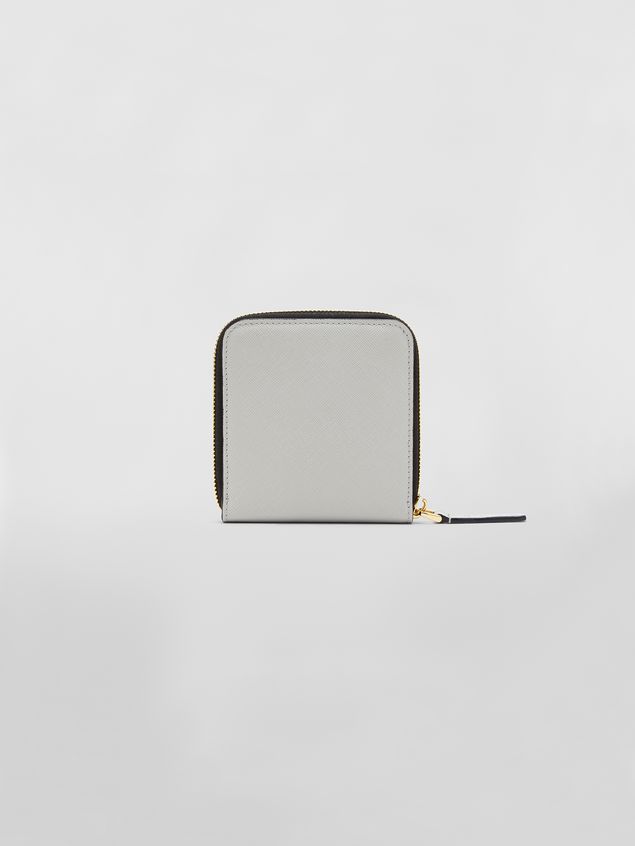 Cartera Marni Cartera cuadrada con cremallera completa de cuero saffiano de color amarillo, tostado y gris Mujer