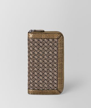 ZIP AROUND WALLET IN INTRECCIATO KNITTED AND AYERS