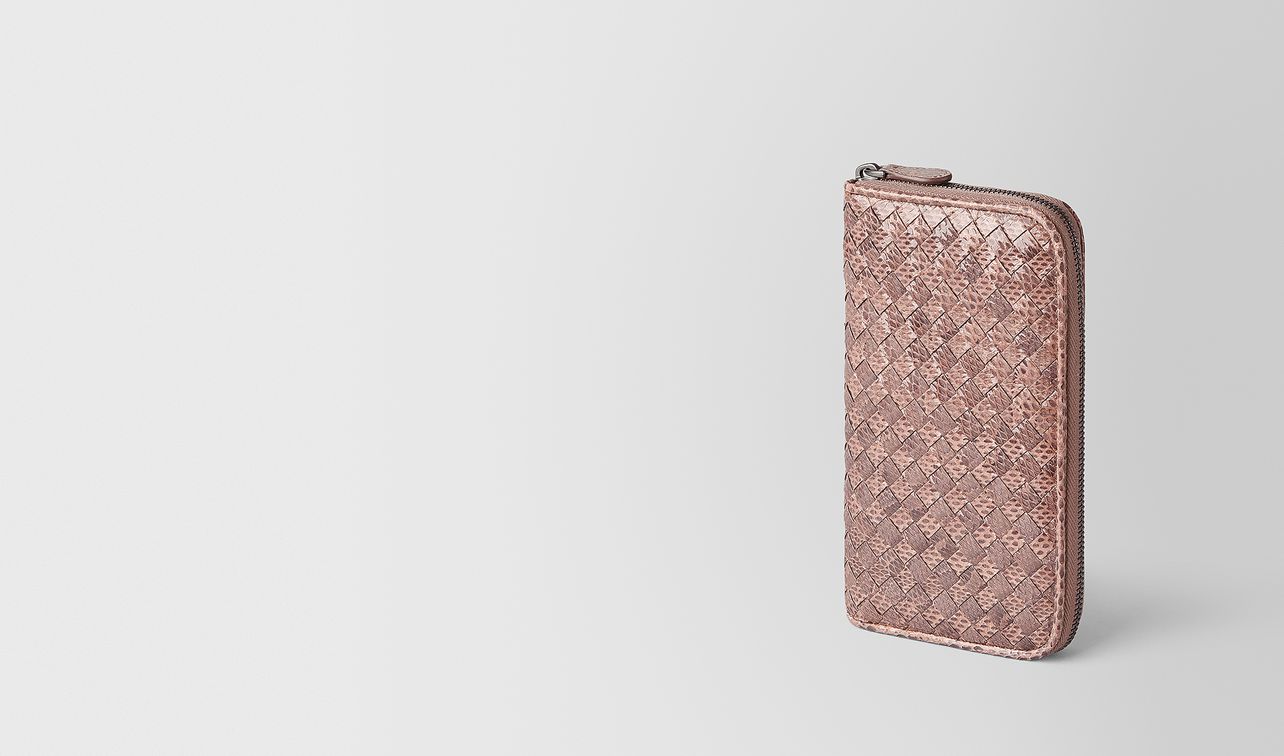 zip-around wallet in ayers and intrecciato nappa landing