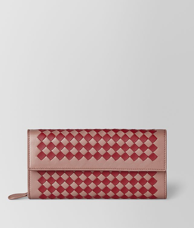 BOTTEGA VENETA デコローズ バカラローズ イントレチャート チェッカー コンチネンタルウォレット ラージ ウォレット レディース fp