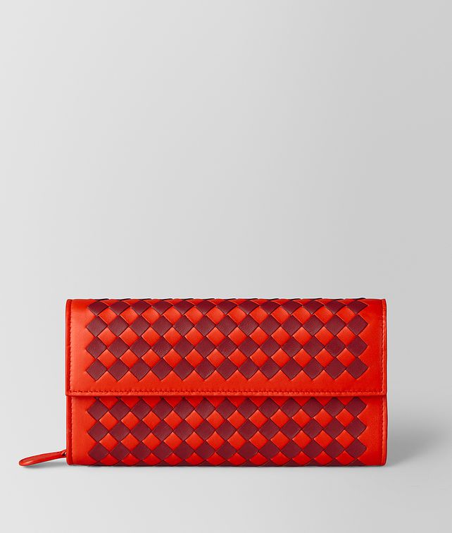 BOTTEGA VENETA CONTINENTAL WALLET IN INTRECCIATO CHECKER Large Wallet Woman fp