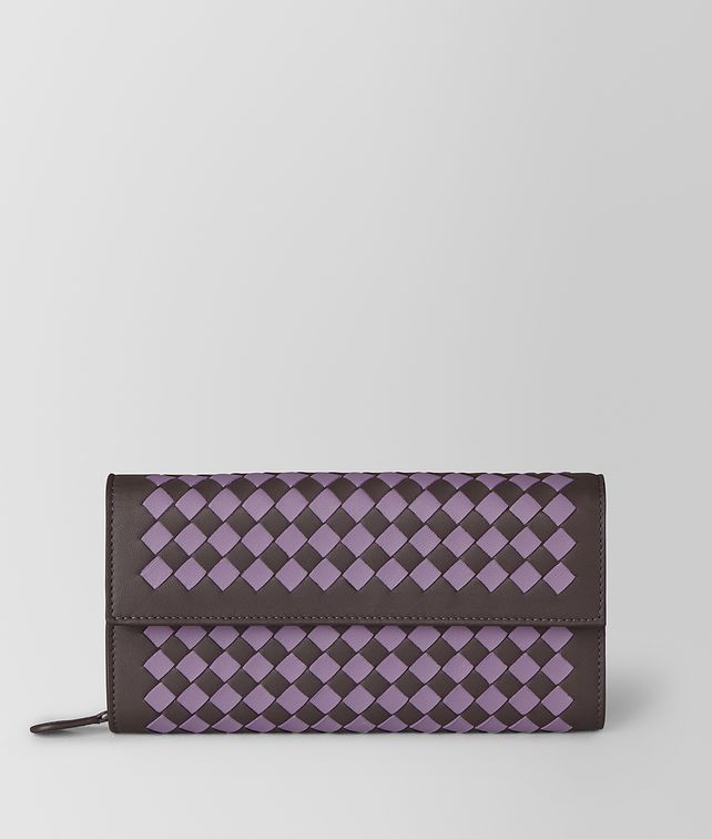 BOTTEGA VENETA CONTINENTAL WALLET IN INTRECCIATO CHECKER Large Wallet Woman fp