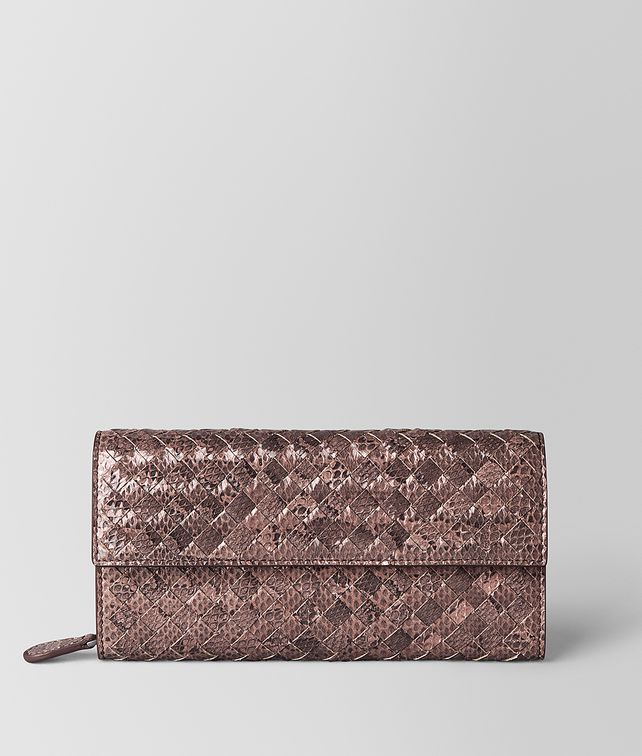 BOTTEGA VENETA CONTINENTAL WALLET IN AYERS AND INTRECCIATO NAPPA Large Wallet Woman fp