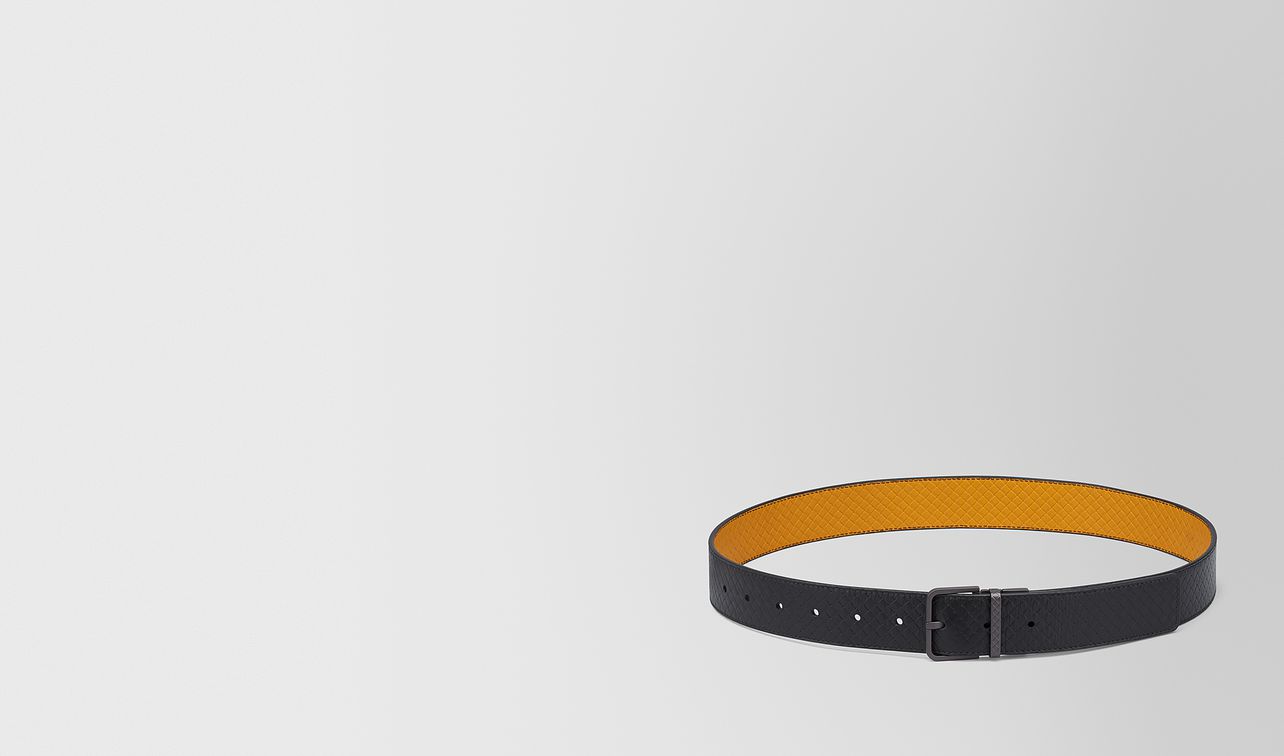 reversible belt in micro intrecciato embossed landing