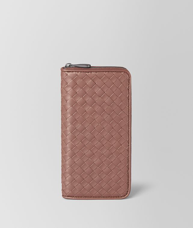 BOTTEGA VENETA ZIP AROUND WALLET IN INTRECCIATO NAPPA Large Wallet Woman fp