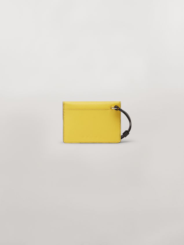 Cartera Marni Cartera MONSTER de piel de becerro y piel saffiano amarilla y azul Hombre