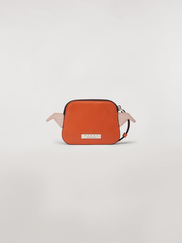 Wallet Marni Wallet MONSTER in calfskin and saffiano leather orange and white Man