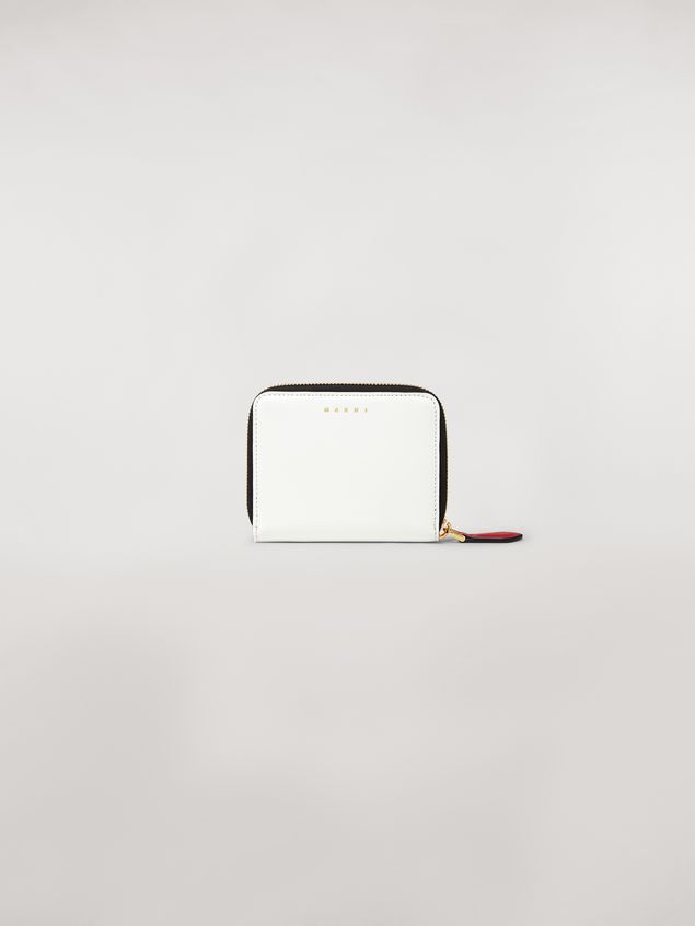 Cartera Marni Cartera con diseño Emoji de doble hoja de piel de becerro brillante en blanco, rojo y azul Mujer