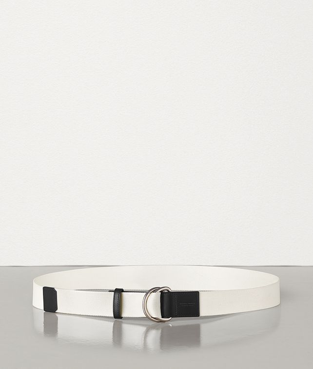 BOTTEGA VENETA BELT IN CANVAS AND MATT CALFSKIN Belt Man fp