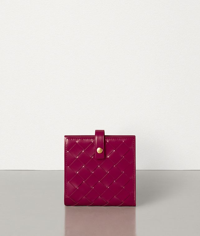 BOTTEGA VENETA MINI FRENCH WALLET IN INTRECCIATO SPAZZOLATO CALFSKIN Small Wallet Woman fp