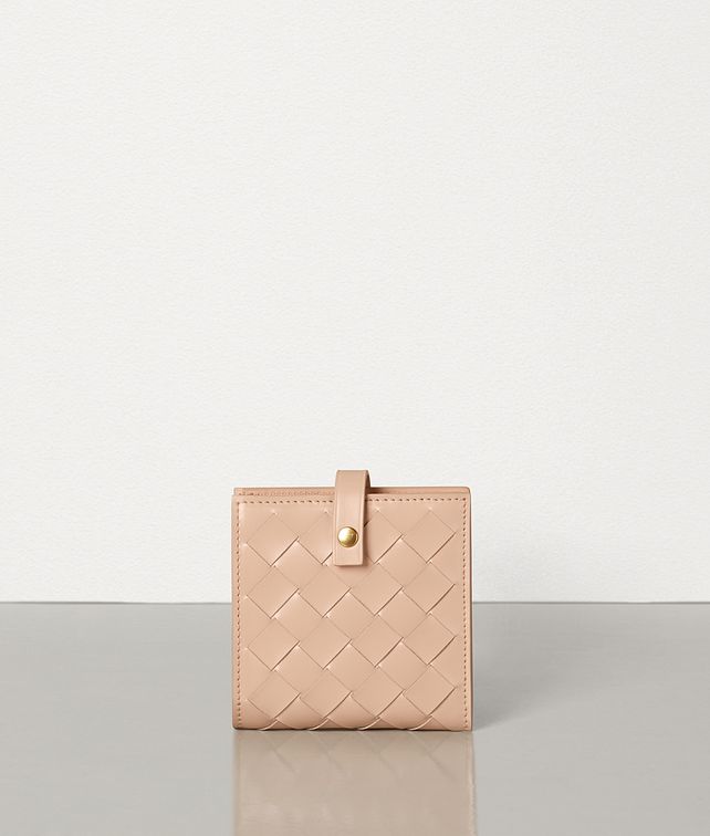 BOTTEGA VENETA MINI FRENCH WALLET IN INTRECCIATO SPAZZOLATO CALFSKIN Small Wallet Woman fp