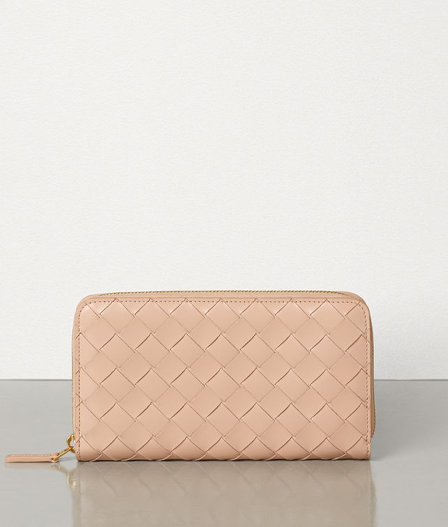 BOTTEGA VENETA PORTAFOGLIO CON ZIP MEDIO IN INTRECCIATO VITELLO SPAZZOLATO Portafoglio grande Donna fp