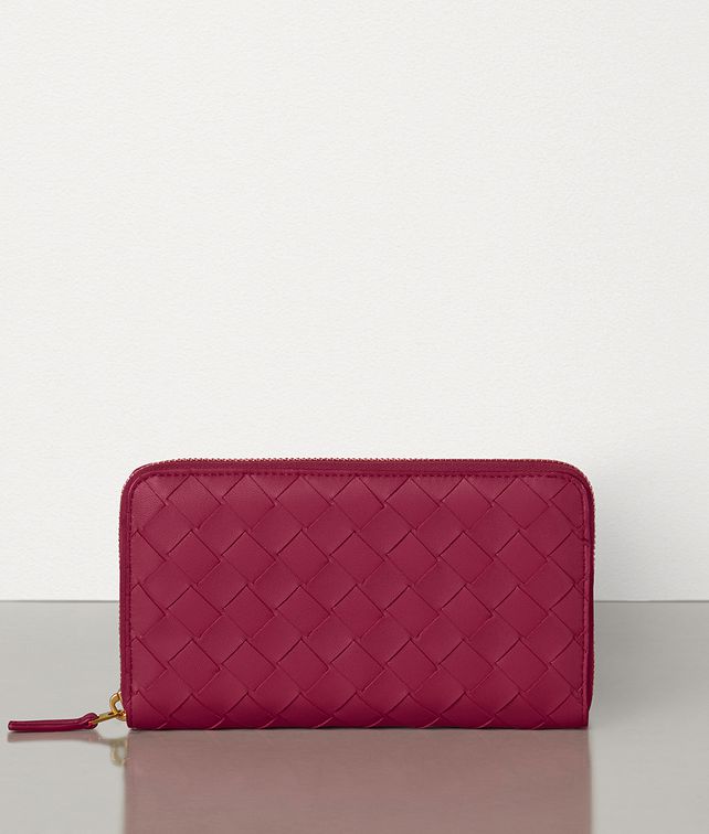 BOTTEGA VENETA MEDIUM ZIP AROUND WALLET IN MAXI INTRECCIO Large Wallet Woman fp