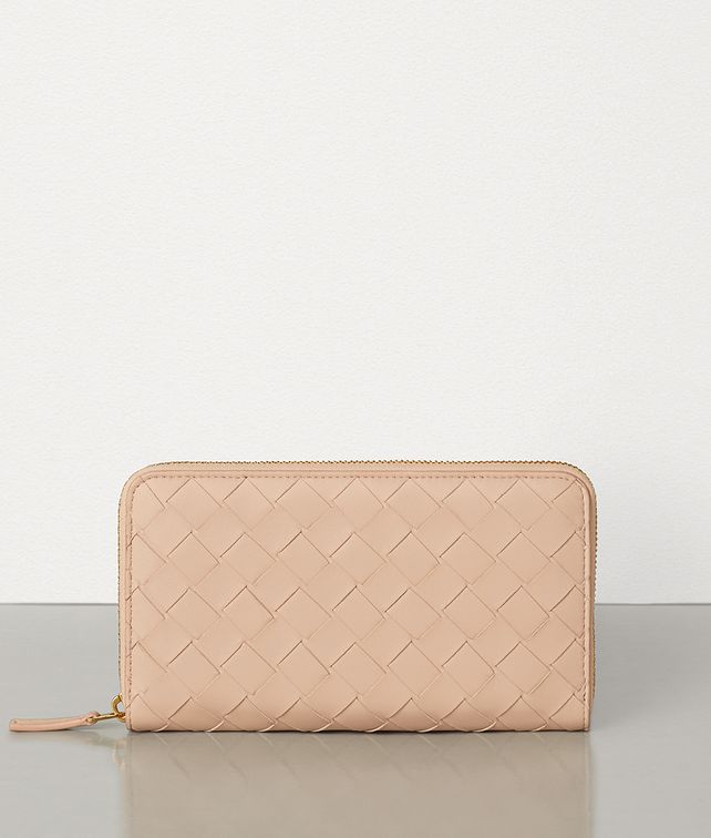 BOTTEGA VENETA MEDIUM ZIP AROUND WALLET IN MAXI INTRECCIO Large Wallet Woman fp