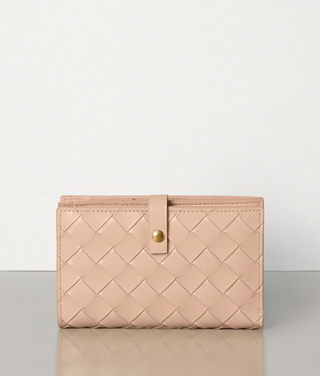 BOTTEGA VENETA PORTAFOGLIO FRENCH MINI IN INTRECCIATO VITELLO SPAZZOLATO Portafoglio grande Donna fp