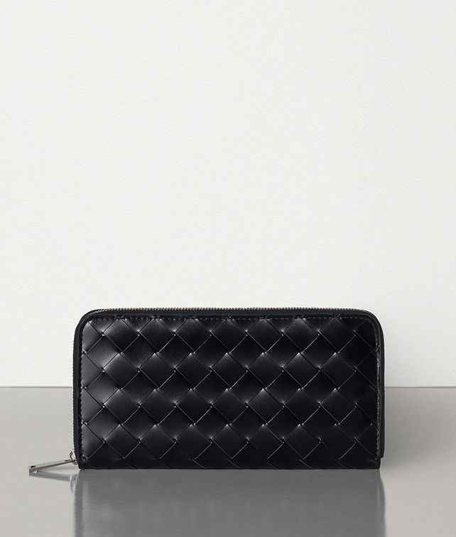 BOTTEGA VENETA MEDIUM ZIP AROUND WALLET IN INTRECCIATO SPAZZOLATO CALF Large Wallet Man fp