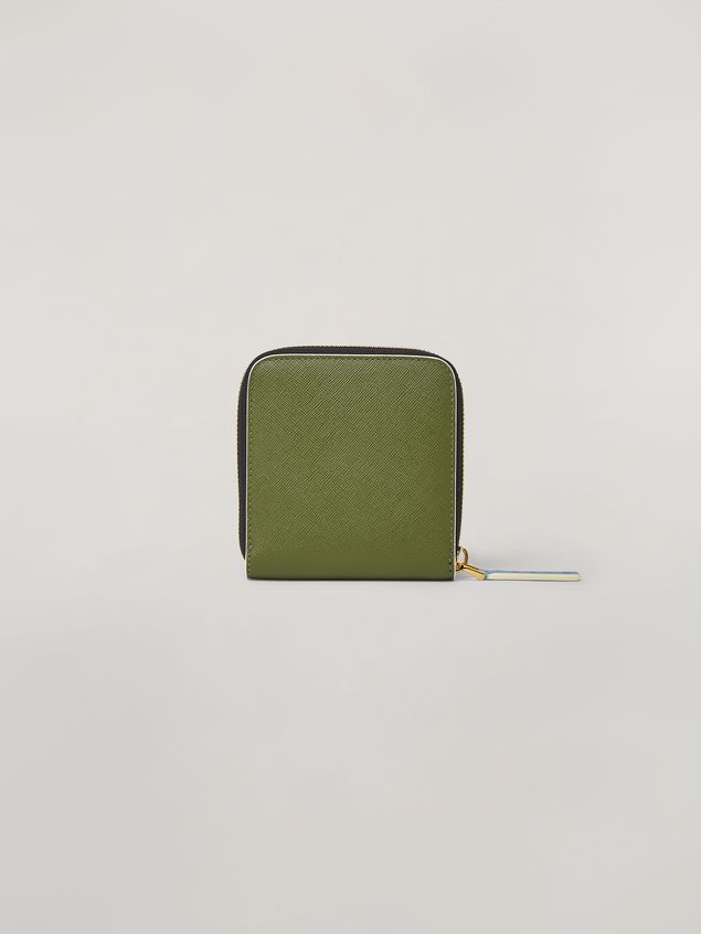 Wallet Marni Squared zip-around wallet in Saffiano leather Woman