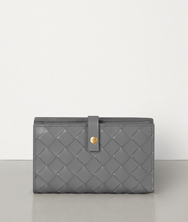 BOTTEGA VENETA MINI FRENCH WALLET IN INTRECCIATO SPAZZOLATO CALF Large Wallet Woman fp