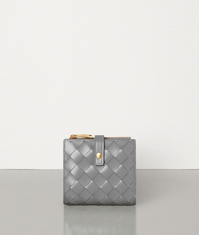 BOTTEGA VENETA SMALL FRENCH WALLET IN INTRECCIATO SPAZZOLATO CALFSKIN Small Wallet Woman fp