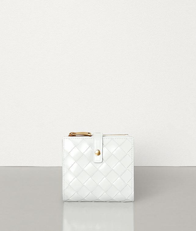 BOTTEGA VENETA SMALL FRENCH WALLET IN INTRECCIATO SPAZZOLATO CALFSKIN Small Wallet Woman fp