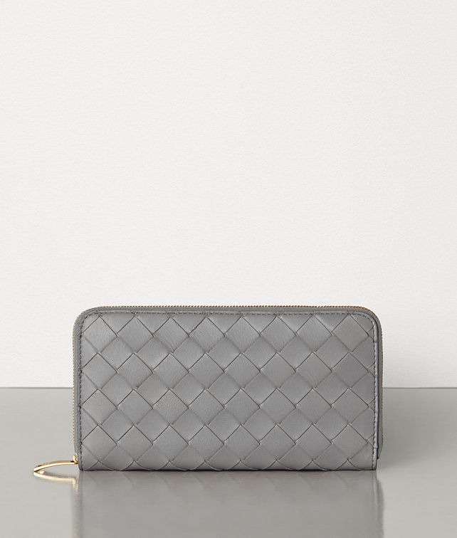 BOTTEGA VENETA ZIP AROUND WALLET IN INTRECCIATO NAPPA Large Wallet Woman fp