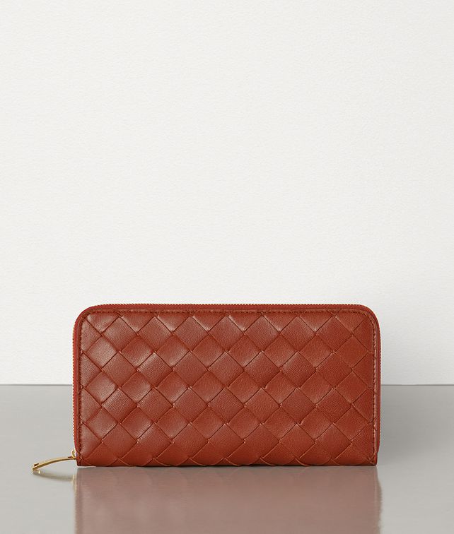 BOTTEGA VENETA ZIP AROUND WALLET IN INTRECCIATO NAPPA Large Wallet Woman fp