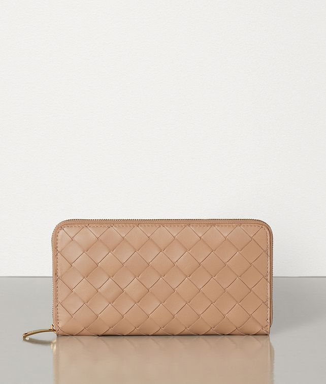 BOTTEGA VENETA ZIP AROUND WALLET IN INTRECCIATO NAPPA Large Wallet Woman fp