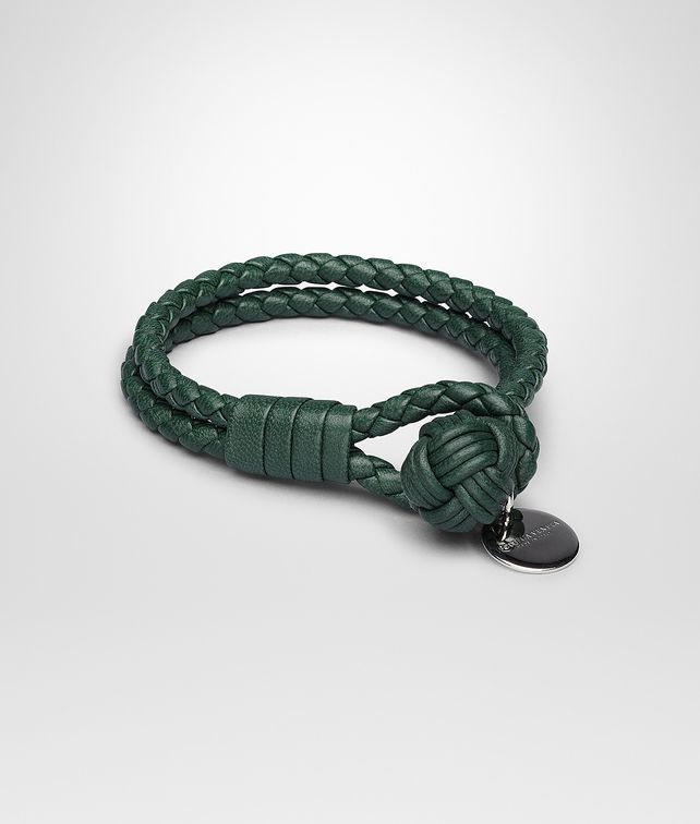 Bottega Veneta Emerald Green Intrecciato Na Bracelet Bottega Veneta Emerald Green Intrecciato Na Bracelet Keyring Or Bracelets E Fp