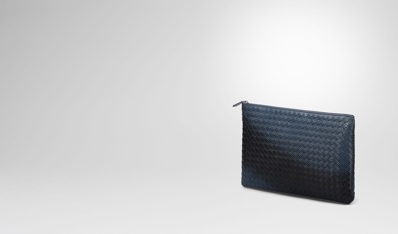 denim intrecciato nappa galaxy pouch landing