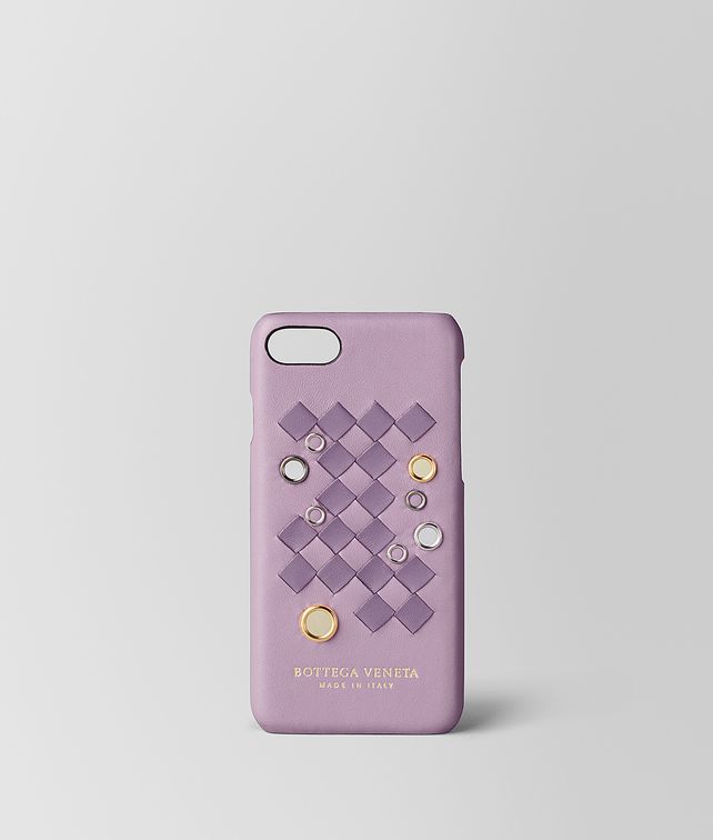 BOTTEGA VENETA CUSTODIA IPHONE 7 IN NAPPA INTRECCIATO PALIO PARME LILAC Accessorio hi-tech E fp