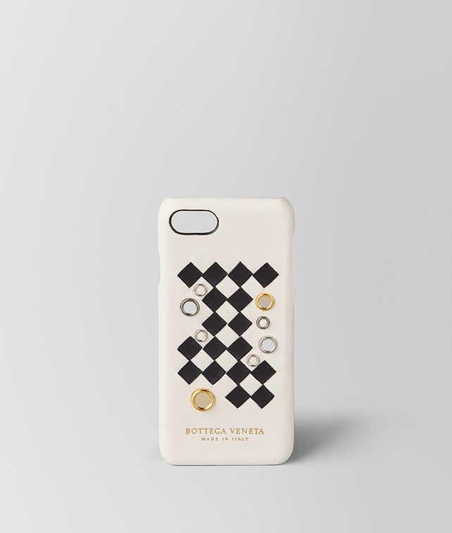 BOTTEGA VENETA LATTE NERO INTRECCIATO PALIO HIGH-TECH CASE Tech Accessory E fp