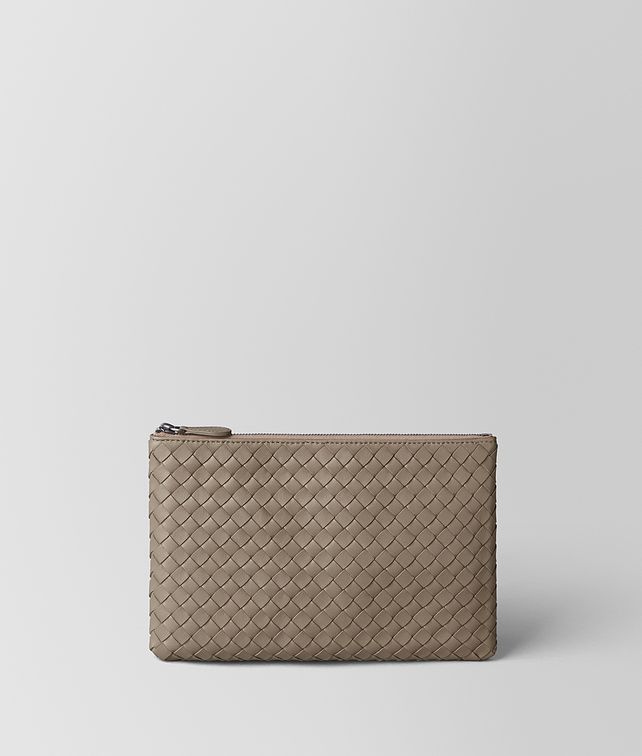 BOTTEGA VENETA LIMESTONE INTRECCIATO NAPPA BILETTO Pouch E fp