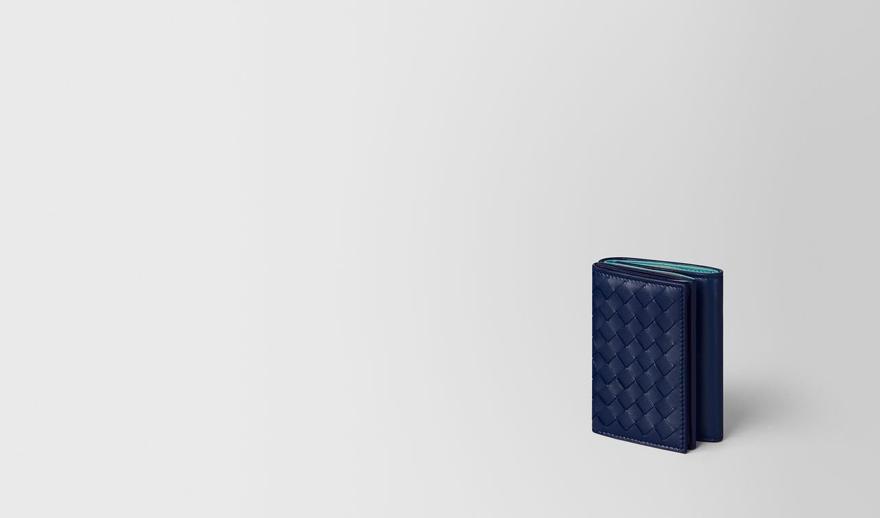 atlantic/aqua intrecciato nappa trifold landing